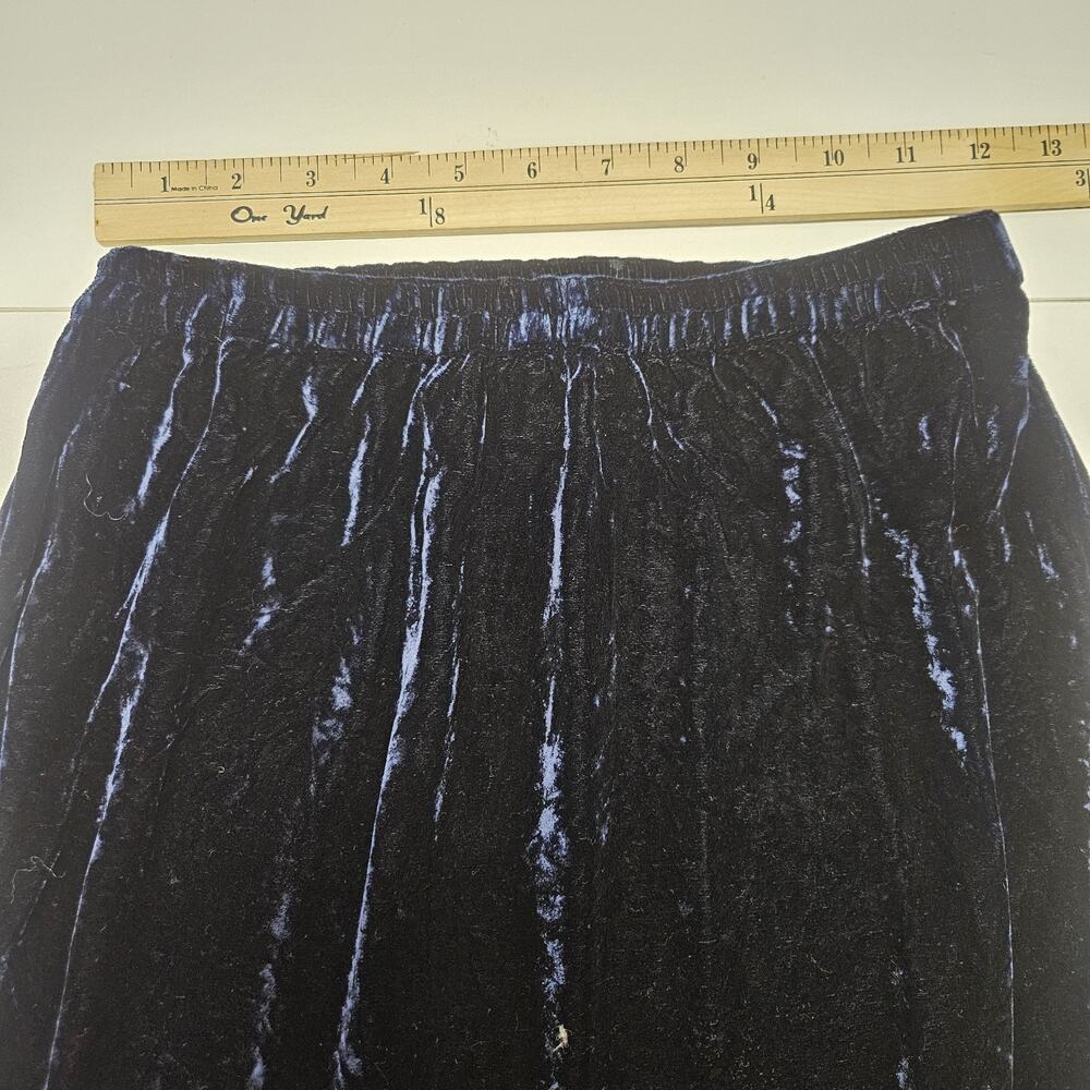 Vtg 90's Women's Velvet Maxi Skirt Navy Blue Small Whimsigoth Gothic Flowy Fairy - Picture 5 of 8